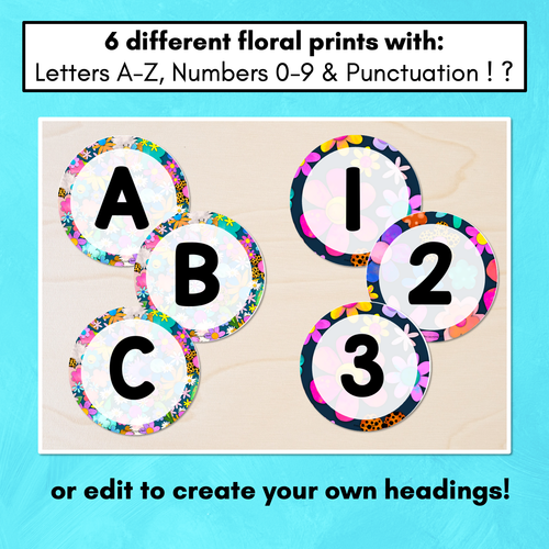 Resource preview 2 for Editable Accents  - Alphabet & Numbers - The Kutopia Collection - Floral