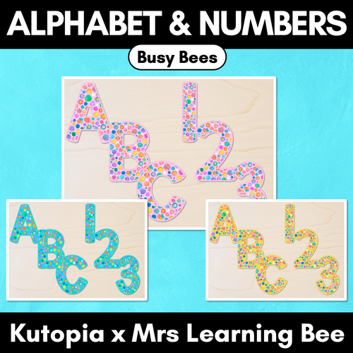 Resource preview 1 for Alphabet & Numbers for Bulletin Board Headings - Busy Bees - The Kutopia Collection