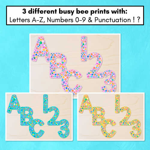 Resource preview 2 for Alphabet & Numbers for Bulletin Board Headings - Busy Bees - The Kutopia Collection