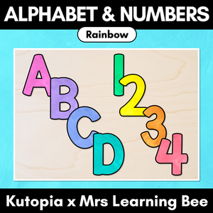 Alphabet & Numbers for Bulletin Board Headings - Rainbow - The Kutopia Collection