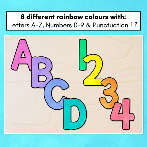 Resource preview 2 for Alphabet & Numbers for Bulletin Board Headings - Rainbow - The Kutopia Collection