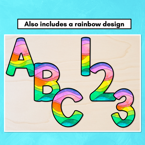 Resource preview 3 for Alphabet & Numbers for Bulletin Board Headings - Rainbow - The Kutopia Collection