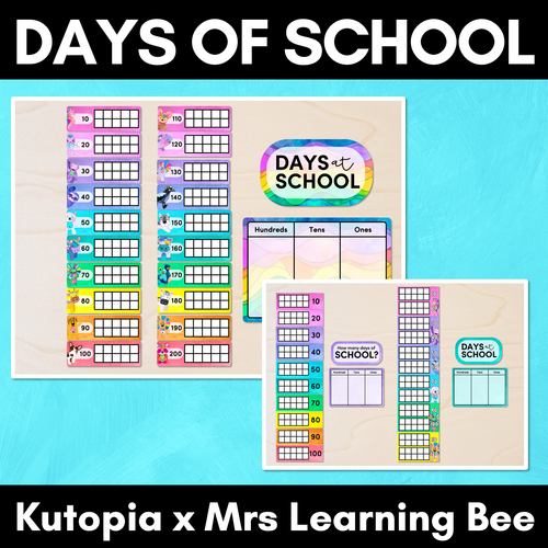 Resource preview 1 for Days of School Display - Watercolour Rainbow -  The Kutopia Collection