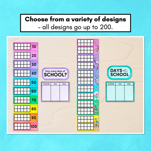 Resource preview 3 for Days of School Display - Watercolour Rainbow -  The Kutopia Collection