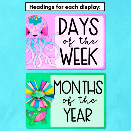 Resource preview 3 for Days of the Week & Months of the Year Display - Rainbow Watercolour - The Kutopia Collection 