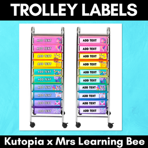 Rainbow Trolley Labels - The Kutopia Collection