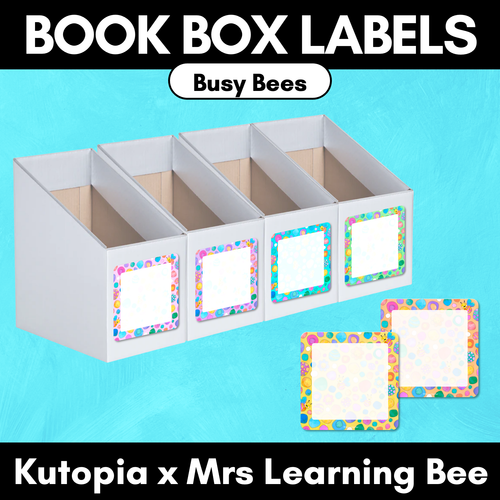 Resource preview 1 for Book Box Holder Editable Labels - The Kutopia Collection - Busy Bees