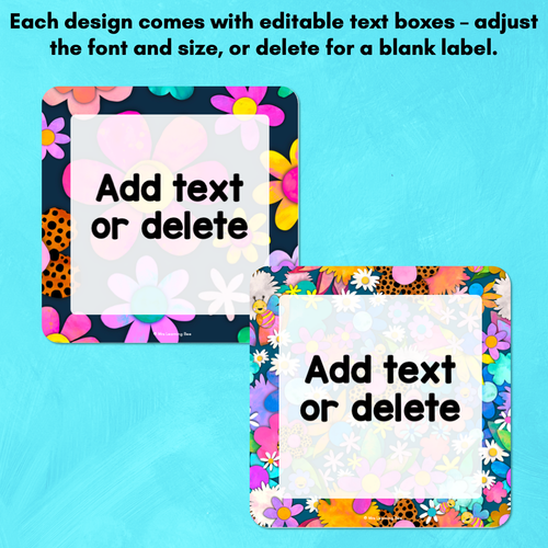 Resource preview 3 for Book Box Holder Editable Labels - The Kutopia Collection - Floral