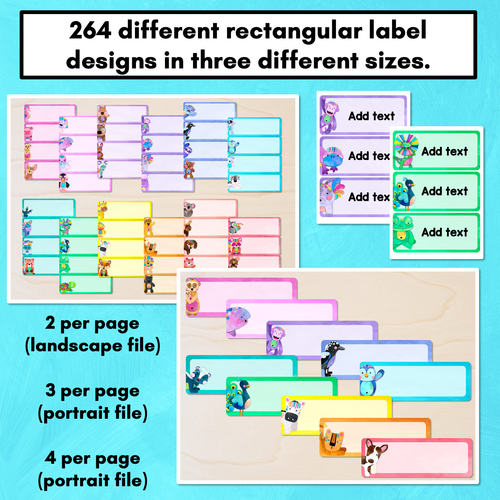 Resource preview 3 for Rectangular Editable Labels - Watercolour Rainbow Classroom Decor - The Kutopia Collection