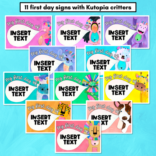 Resource preview 2 for First Day Editable Signs - The Kutopia Collection