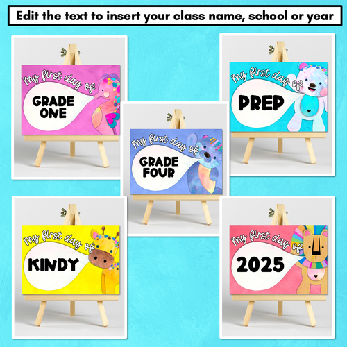 Resource preview 3 for First Day Editable Signs - The Kutopia Collection