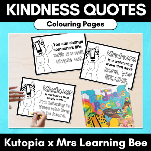 Resource preview 1 for Kutopia Kindness Quotes - Kindness Colouring Pages