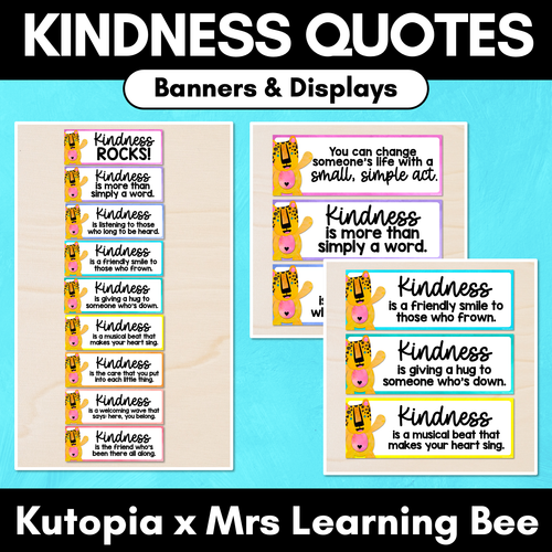 Resource preview 1 for Kutopia Kindness Quote Banners - Kindness Classroom Display