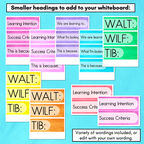 Resource preview 3 for Learning Intentions & Success Criteria - LISC Posters - The Kutopia Collection