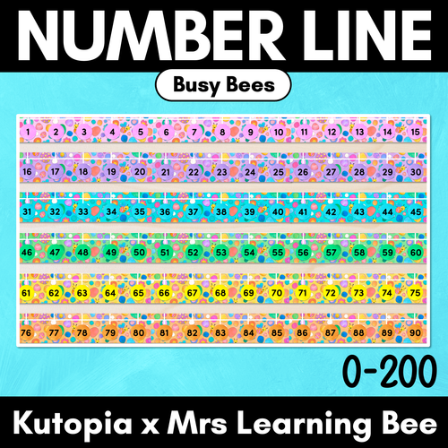 Resource preview 1 for 0-200 Number Line Display - The Kutopia Collection - Busy Bees