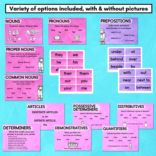 Resource preview 2 for Parts of Speech Grammar Posters - Watercolour Rainbow - The Kutopia Collection