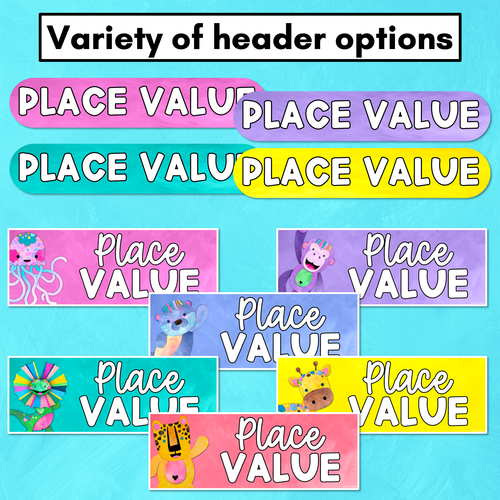 Resource preview 4 for Place Value Posters - Watercolour Rainbow - The Kutopia Collection 