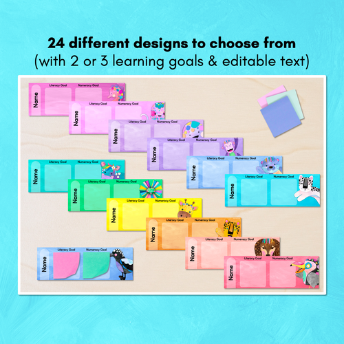 Resource preview 2 for Student Learning Goals - Editable Post-It Goal Mats - The Kutopia Collection