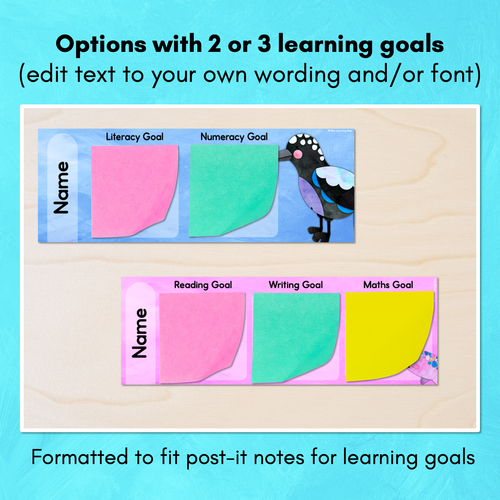 Resource preview 3 for Student Learning Goals - Editable Post-It Goal Mats - The Kutopia Collection