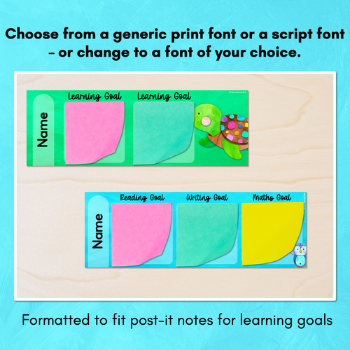 Resource preview 4 for Student Learning Goals - Editable Post-It Goal Mats - The Kutopia Collection