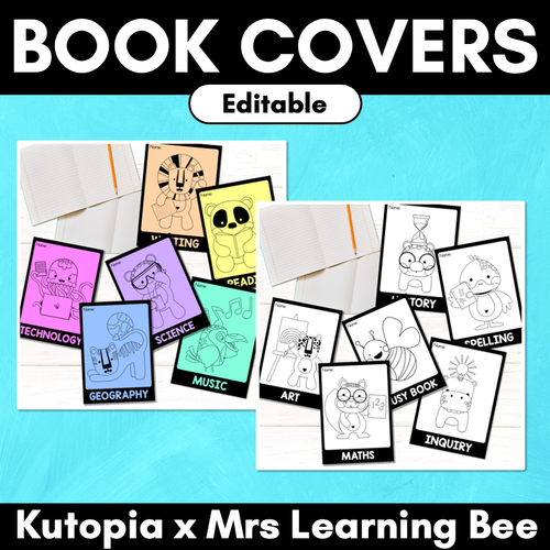 Resource preview 1 for Editable Subject Book Covers - The Kutopia Collection