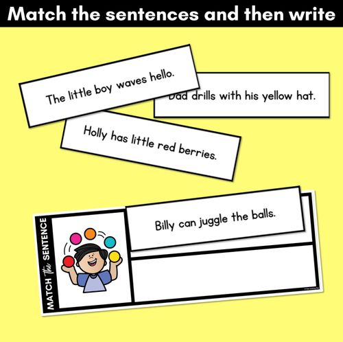 Resource preview 3 for L Phoneme Decodable Sentences - Read, Match & Write