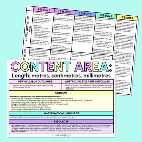 Resource preview 1 for Length: Metres, Centimetres, Millimetres - Grade 3 & 4 Program