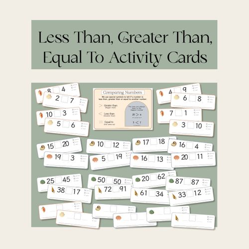 Resource preview 1 for Less Than, Greater Than and Equal to Poster and Activity Cards