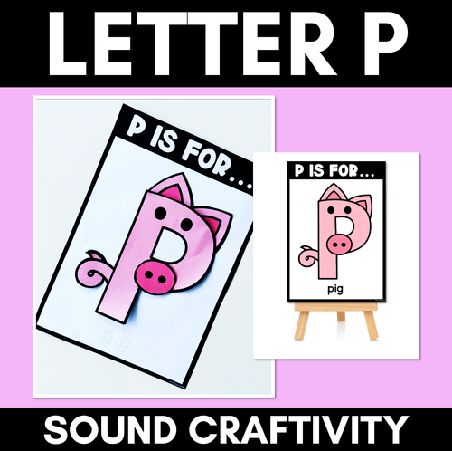 Resource preview 1 for Beginning Sound Crafts - UPPERCASE Letter P - P is for Pig