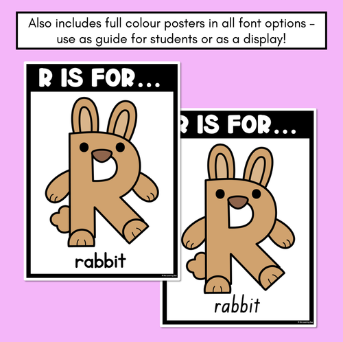 Resource preview 4 for Beginning Sound Crafts - UPPERCASE Letter R- R is for Rabbit