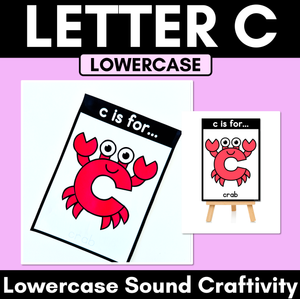 Beginning Sound Crafts - LOWERCASE Letter C - C is for Crab