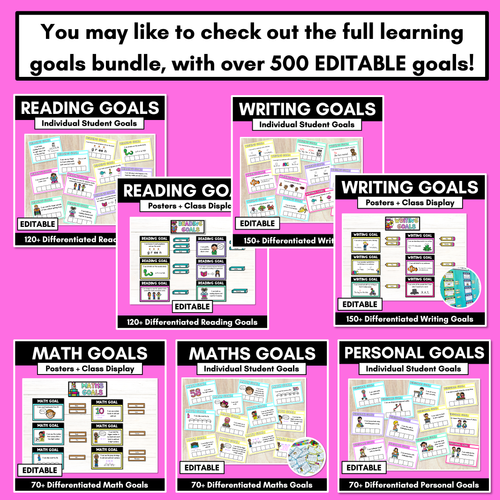 Resource preview 2 for Writing Goals for Students - Editable list of learning goals for students