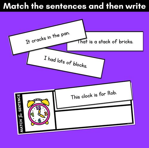 Resource preview 3 for LL SS FF ZZ CK Decodable Sentences - Read, Match & Write
