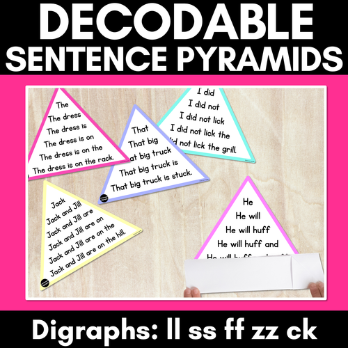 Resource preview 3 for Decodable Sentence Pyramids Complete Bundle