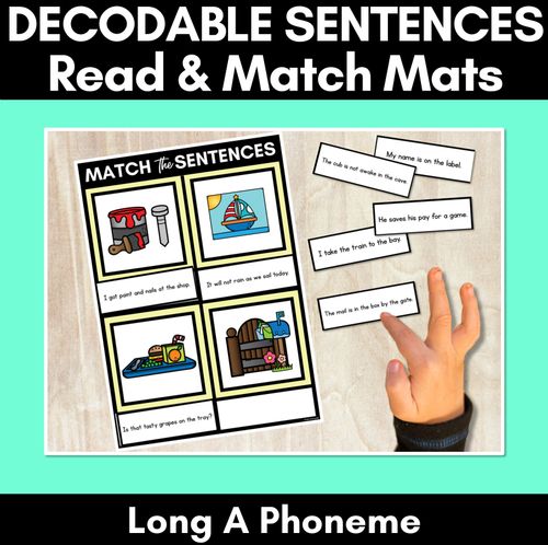 Resource preview 2 for Long Vowel A Decodable Sentences BUNDLE