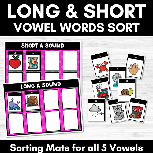 Resource preview 1 for Long and Short Vowels Phonics Sort - Vowel Sound Phonics Center