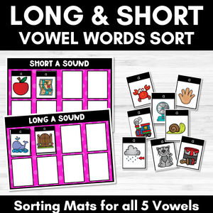 Long and Short Vowels Phonics Sort - Vowel Sound Phonics Center