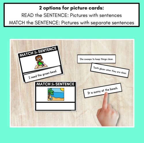 Resource preview 2 for Long Vowel E Decodable Sentences - Read and Match