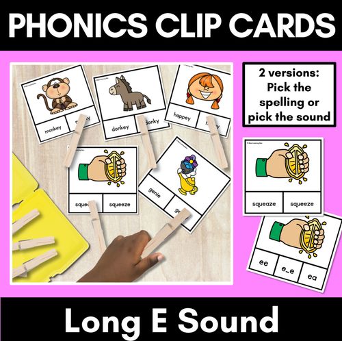 Resource preview 6 for Long Vowel Sounds Clip Cards Bundle