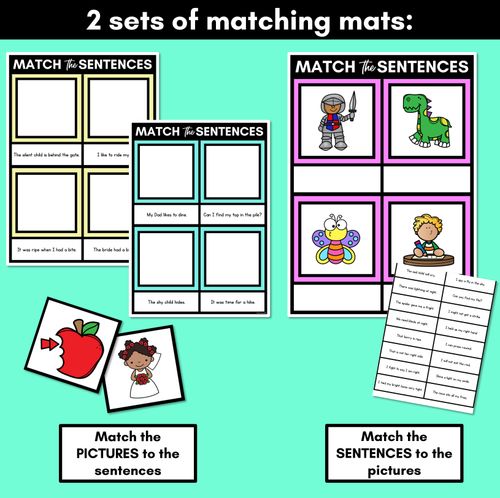 Resource preview 3 for Long Vowel I Decodable Sentences Mats - Read & Match