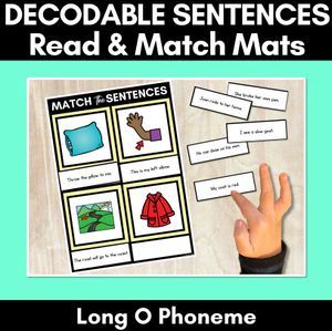 Long Vowel O Decodable Sentences Mats - Read & Match
