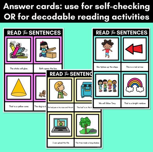 Resource preview 4 for Long Vowel O Decodable Sentences Mats - Read & Match