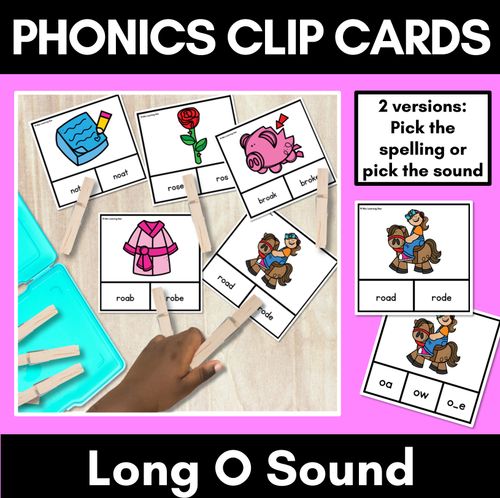 Resource preview 3 for Long Vowel Sounds Clip Cards Bundle