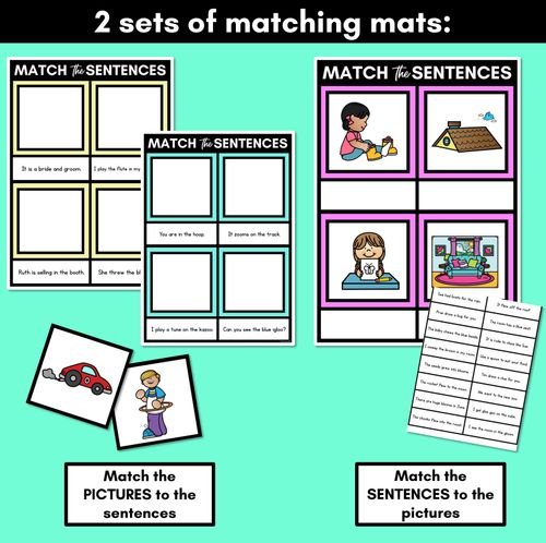 Resource preview 3 for Long Vowel U Decodable Sentences Mats - Read & Match