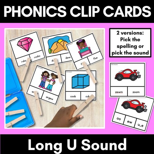 Resource preview 2 for Long Vowel Sounds Clip Cards Bundle