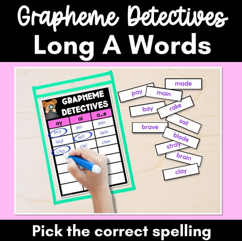 Resource preview 3 for Long Vowels Grapheme Detectives Word Sort Bundle