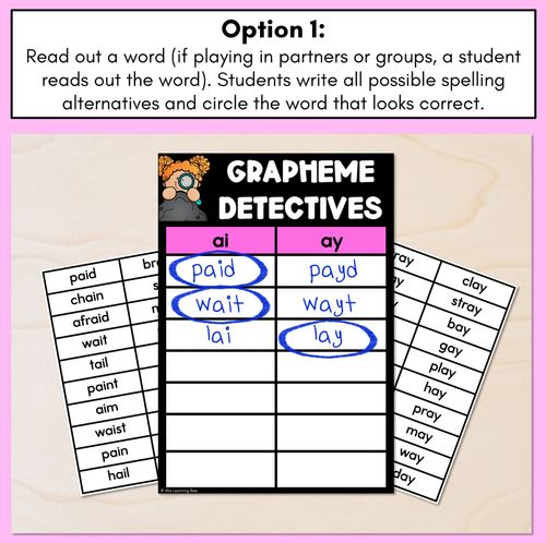 Resource preview 2 for LONG VOWEL A GAME - Grapheme Detectives