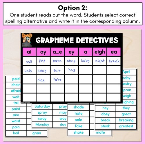 Resource preview 3 for LONG VOWEL A GAME - Grapheme Detectives