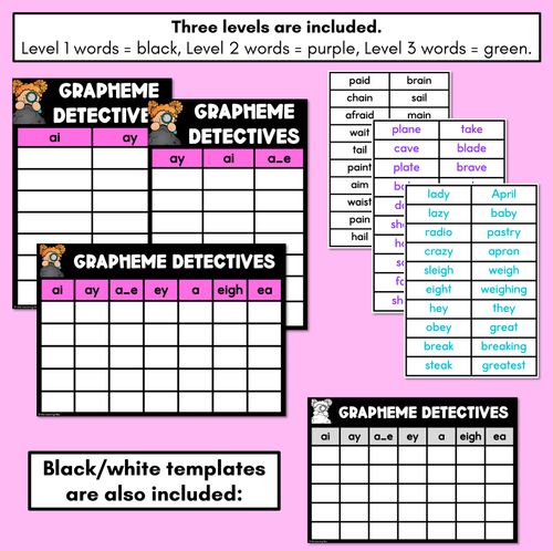 Resource preview 4 for LONG VOWEL A GAME - Grapheme Detectives