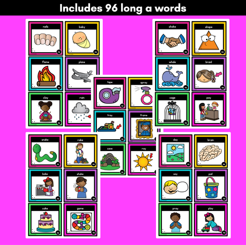 Resource preview 3 for Long Vowel A Sound Word Building Cards